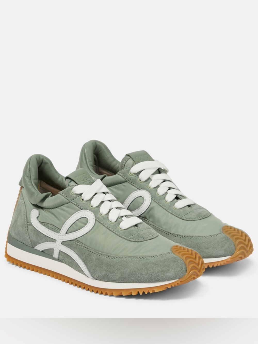 Loewe Flow Runner Suede Sneakers Pale Caledonia Light Green 39 New Without Box